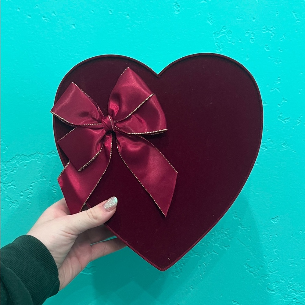 Vintage See's Candies Heart-Shaped Red Gift Box with Bow